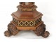 Gothic picnic candle candlestick carved walnut Napoleon III nineteenth chapel