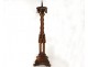 Gothic picnic candle candlestick carved walnut Napoleon III nineteenth chapel