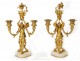 Pair candlesticks 2 bronze candelabra lights women nympes Napoleon III XIXth