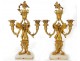 Pair candlesticks 2 bronze candelabra lights women nympes Napoleon III XIXth