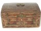 leather box box gilded antique iron casket flowers french eighteenth century