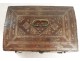 leather box box gilded antique iron casket flowers french eighteenth century