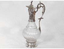 Ewer jug ??crystal or silver twisted metal glass A.Frenais nineteenth