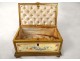 gilt bronze box box enamel flowers pearl padded Napoleon III nineteenth