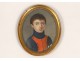 painted oval miniature portrait young man Executive Officer Marelle 18th