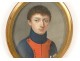 painted oval miniature portrait young man Executive Officer Marelle 18th