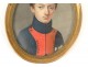 painted oval miniature portrait young man Executive Officer Marelle 18th