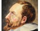 Gouache painting portrait profile man nineteenth century