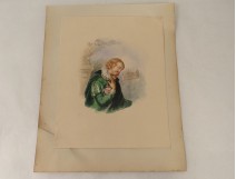 Watercolor portrait young man rose landscape nineteenth century castle