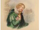 Watercolor portrait young man rose landscape nineteenth century castle