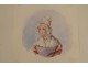 Watercolor portrait young man cross traditional nineteenth century clothing