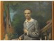 HSP portrait elegant young son Victor Dupont garden twentieth century