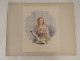 Watercolor elegant young woman receiving flowers gloves nineteenth century