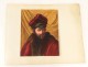 Russian man gouache portrait turban nineteenth century fur coat