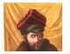 Russian man gouache portrait turban nineteenth century fur coat