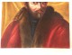 Russian man gouache portrait turban nineteenth century fur coat