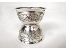 Eggcup solid silver Minerva 23,48gr flowers nineteenth century