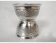 Eggcup solid silver Minerva 23,48gr flowers nineteenth century