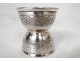 Eggcup solid silver Minerva 23,48gr flowers nineteenth century