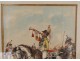 Watercolor portrait 7th cuirassiers horses trumpet battlefield nineteenth