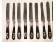 24 knives of ebony and silver monogrammed crowned, 19th