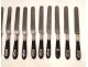 24 knives of ebony and silver monogrammed crowned, 19th