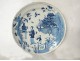 Delft blue dish Chinese decor birds XIXth