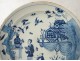 Delft blue dish Chinese decor birds XIXth