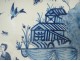 Delft blue dish Chinese decor birds XIXth