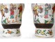 Pair of Chinese vase decorations nankin head elephant XIXth