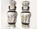 Pair of Chinese vase decorations nankin head elephant XIXth