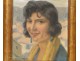 Oil on panel painting, Portrait of a Lady by Madeleine Plantey, 20th