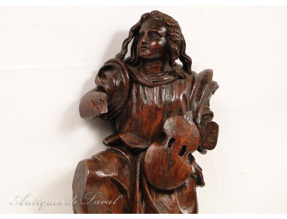 Sculpture of St. Cecilia in walnut, 16th century