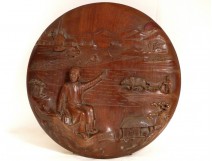 Bas-relief sculpture in wood, Vietnam Thanh Tri, 19th