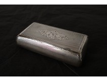 Snuffbox solid silver Minerva monograme nineteenth