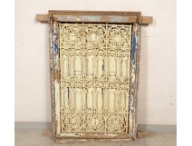 Moroccan wrought iron grille painted wood window Maghreb Morocco Atlas Deco XXth