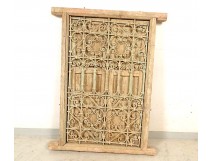 Moroccan wrought iron grille painted wood window Maghreb Morocco Atlas Deco XXth