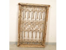 Moroccan wrought iron grille painted wood window Maghreb Morocco Atlas Deco XXth