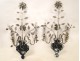 Pair crystal sconces House Baguès, flower vase model, Art Deco, 1930