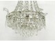 Charles X chandelier trash chandelier crystal glass carved garlands nineteenth