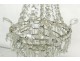 Charles X chandelier trash chandelier crystal glass carved garlands nineteenth