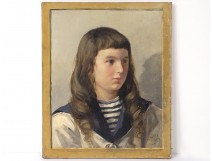 HST picture young boy portrait painting XIX officer Henri Chartier