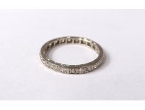 White gold wedding ring 18K gold eagle head small diamonds ring XXth