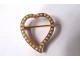 Brooch heart 18K solid gold eagle small beads twentieth century head