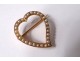 Brooch heart 18K solid gold eagle small beads twentieth century head