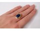 gold jewel ring Solid 18K blue stone lapis lazuli gold XXth century