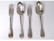 2 forks spoons solid silver cutlery Farmers General 18th 263gr