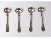 4 tablespoons salt solid silver Minerva goldsmith Lecorazet sterling nineteenth