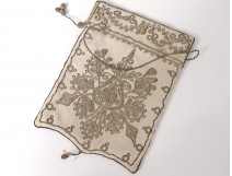 Exchange embroidery son nineteenth century silver flowers foliage