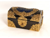 Box jewelry box Louis XIV ebony and polished brass, 18th